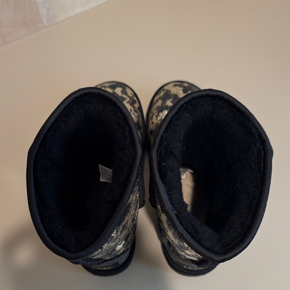 UGG Black and Gold Sequin Ankle Boots - Picture 3 of 6